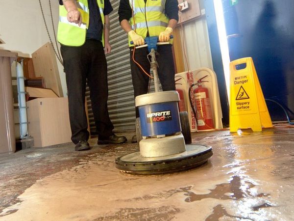 ACU floor scrubbing